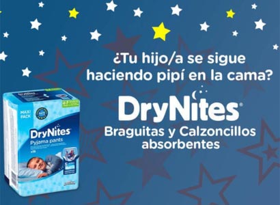 Muestras gratis de pañales Drynites Muestras gratis de pañales Drynites